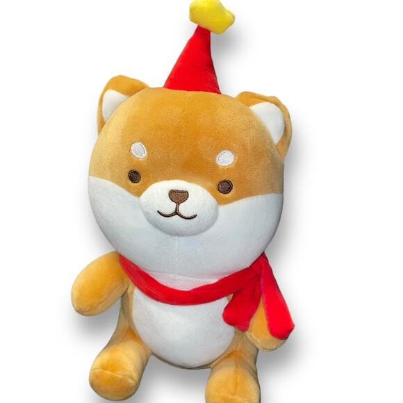 Miniso Plush Dog Shiba Inu Stuffed Animal Christmas Tree Star Scarf Stitched 12” - Picture 13 of 14
